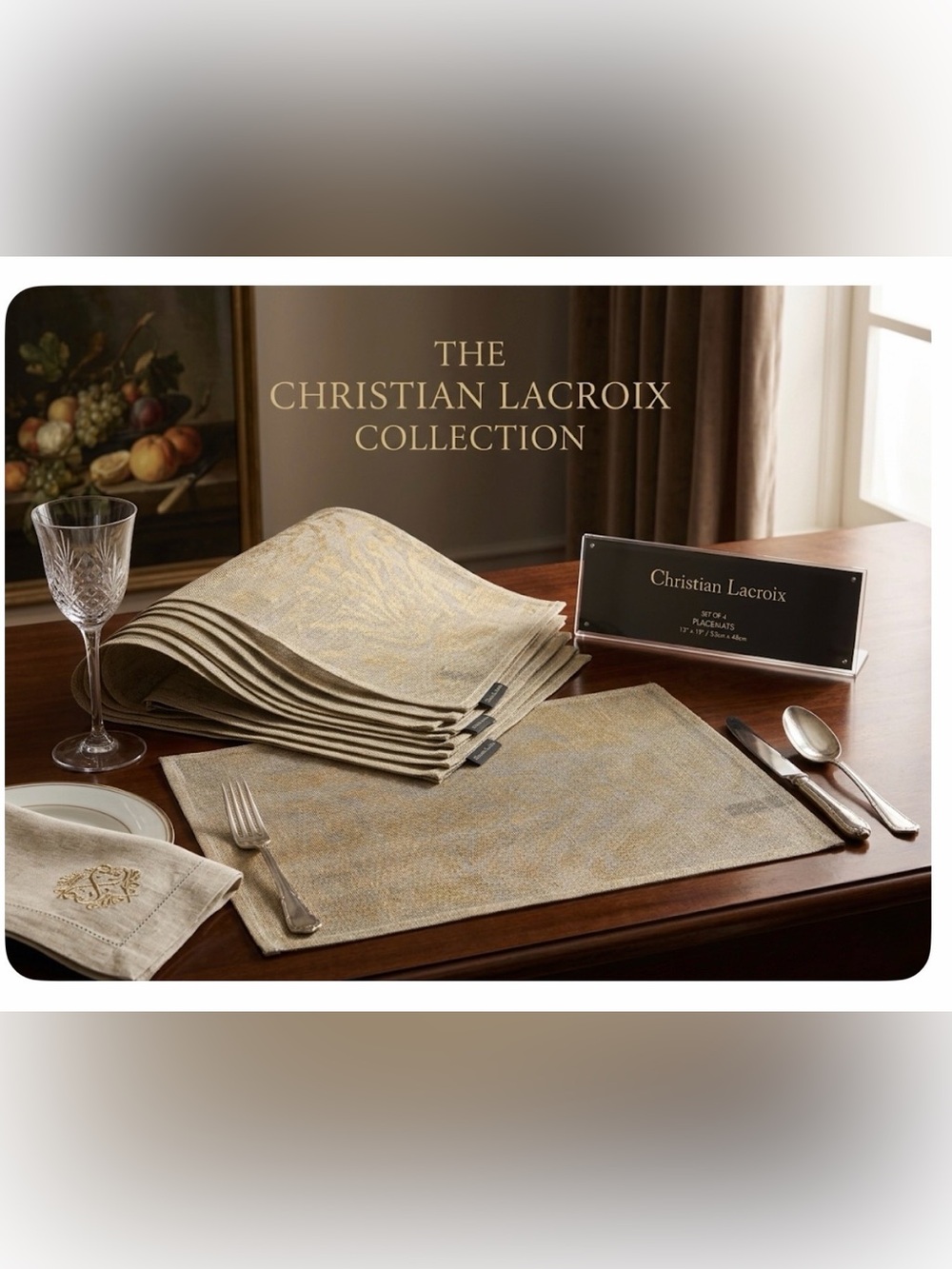 Christian Lacroix Metallic Gold-Beige Placemat